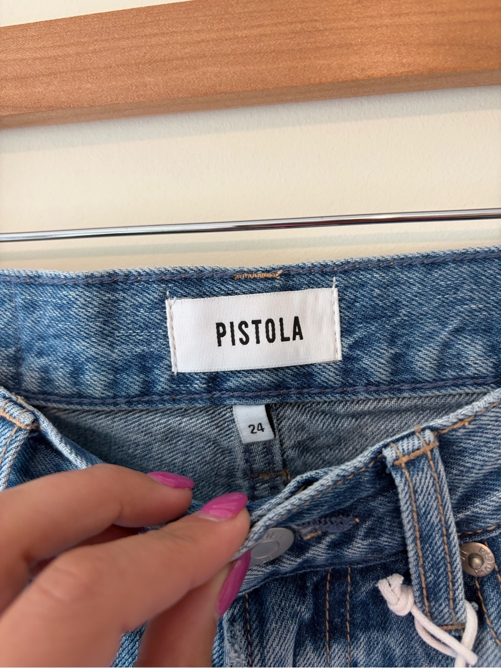 PISTOLA LEXI MID RISE BOWED STRAIGHT JEAN - CONFETTI VINTAGE - Picture 12 of 15